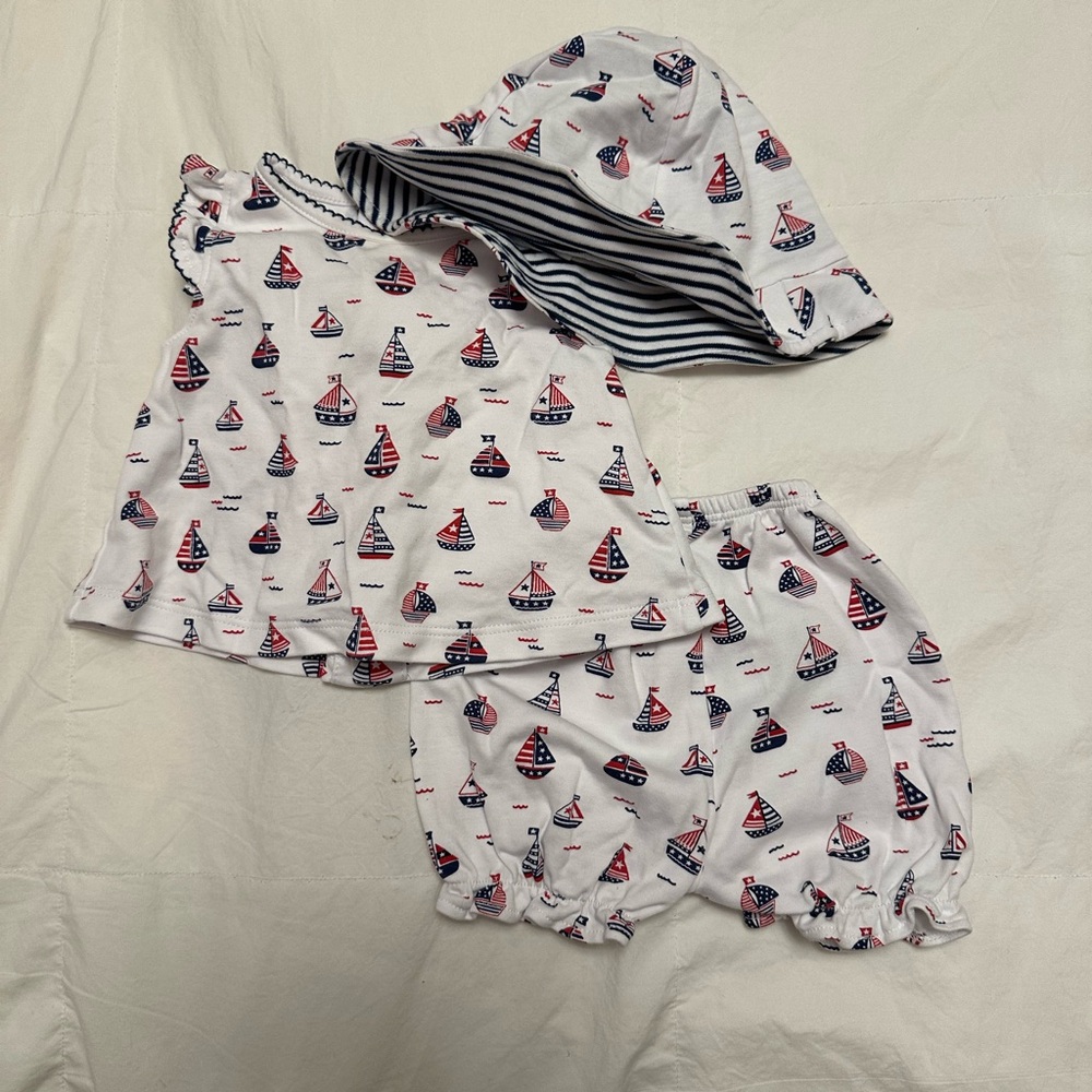 Kissy Kissy White and Red Pajama Sets with Nautical Theme